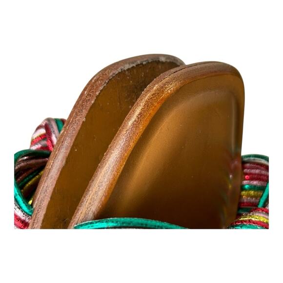 Veronica Beard Gemma Rainbow Metallic Knotted Flat Slide 36.5 6.5 - Picture 8 of 8